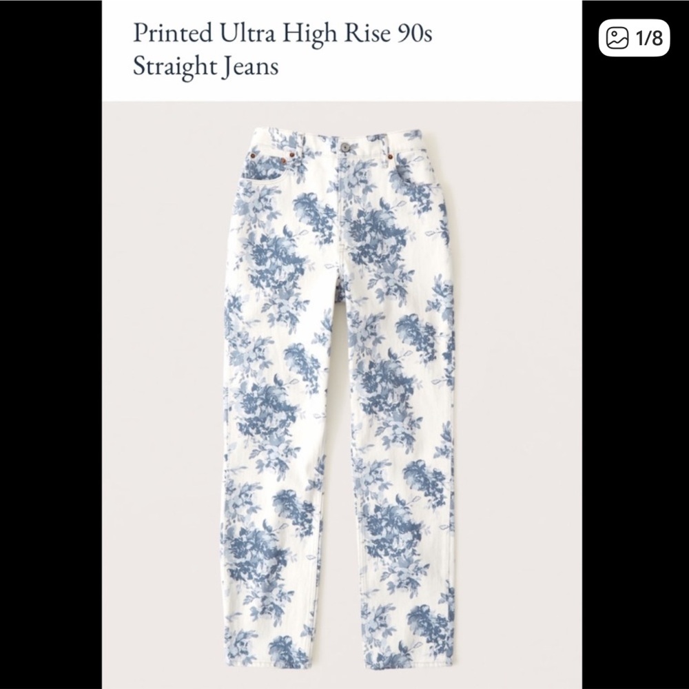 Abercrombie & Fitch curve love Blue Floral Pants size 29 R